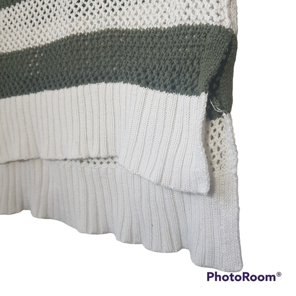 Aerie Off The Shoulder Open Weave Striped Pullover Sweater, Cover-Up - Picture 6 of 12